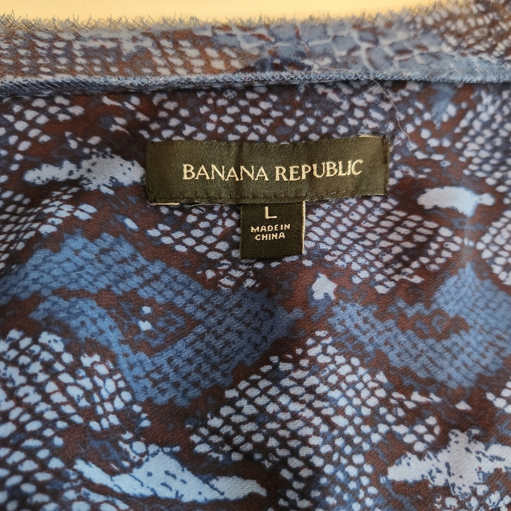 Banana Republic Blue Snake Python Print Sleeveles… - image 2